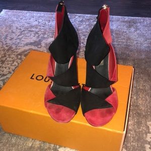 Louis Vuitton red and black heels